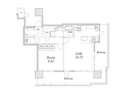 ザ・ファインタワー名古屋今池(1LDK/4階)の間取り写真
