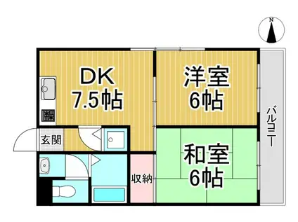 IO甲子園2番館(2DK/3階)の間取り写真