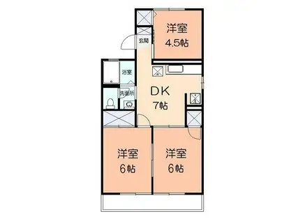 パインスクエア(3DK/1階)の間取り写真