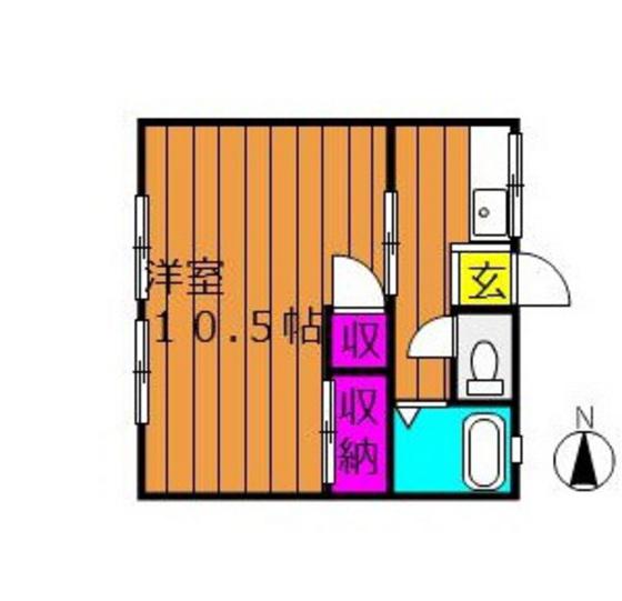 ベルハイツ西市(1K/2階)の間取り写真