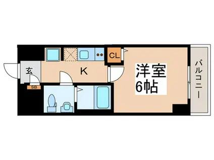 GENOVIAお花茶屋IISKYGARDEN(1K/2階)の間取り写真