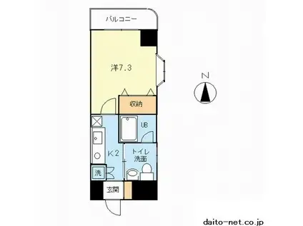 ボヌール(1K/4階)の間取り写真