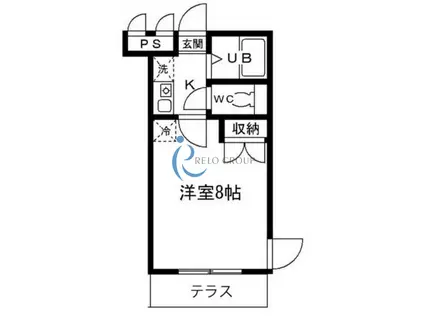 ノースIII(1K/1階)の間取り写真