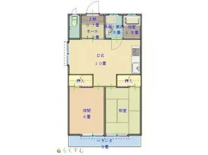 メゾンドフォレスト(2DK/2階)の間取り写真