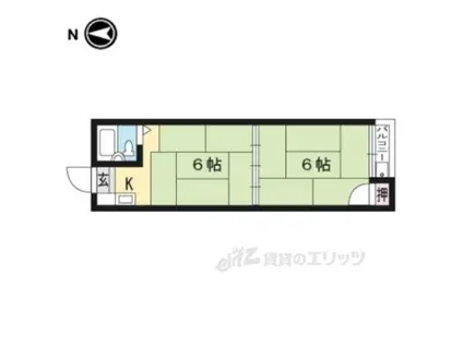 コーポホワイト(1DK/2階)の間取り写真