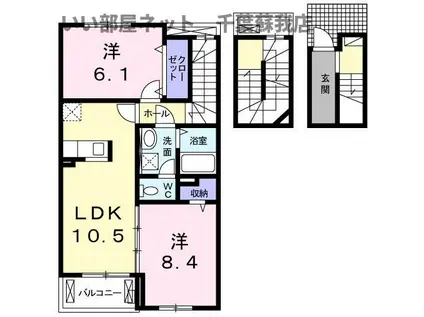 エレガンス・K(2LDK/3階)の間取り写真