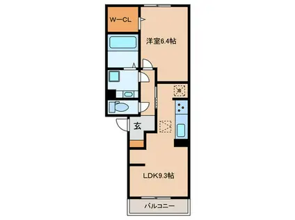 LIEN(1LDK/2階)の間取り写真