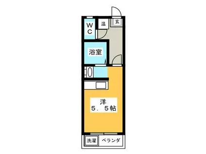 MKビル(ワンルーム/2階)の間取り写真