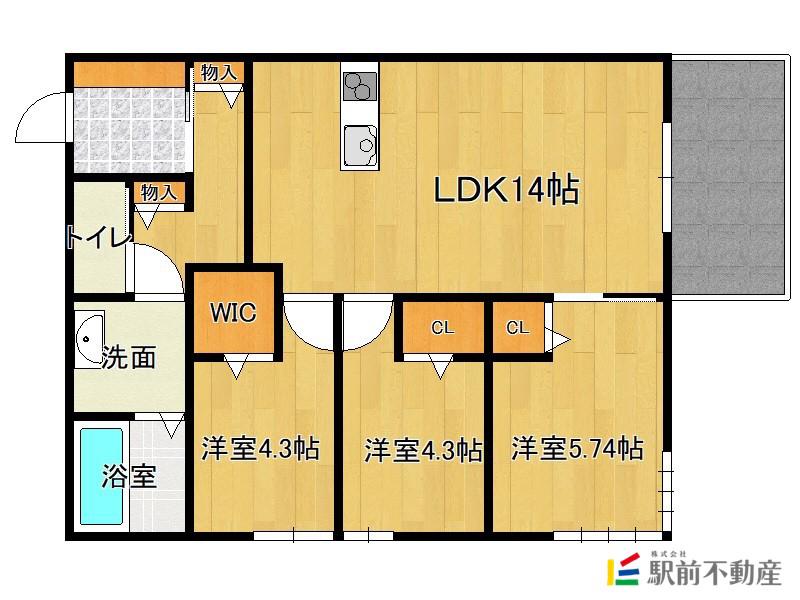 グランドメゾンHEIWA(3LDK/3階)の間取り写真