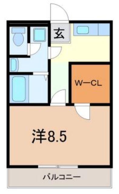 オリゾン(1K/1階)の間取り写真