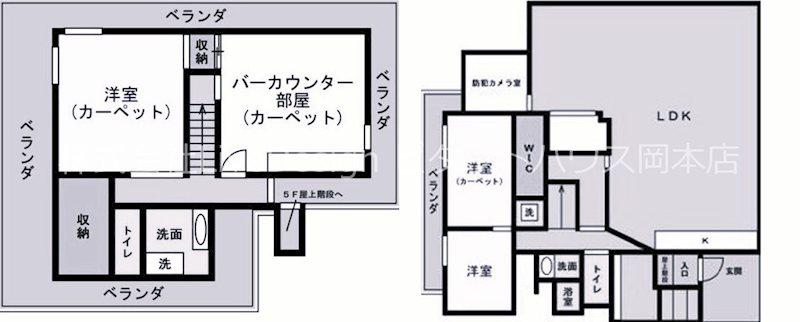 リアライズ甲南山手(5LDK/5階)の間取り写真