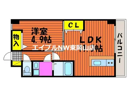 メゾンドW(1LDK/2階)の間取り写真