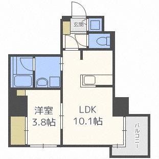 イリオス ディオ(1LDK/10階)の間取り写真