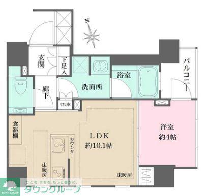 ザ・パークハウス アーバンス高輪(1LDK/8階)の間取り写真