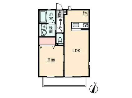 アロアージュII(1LDK/1階)の間取り写真