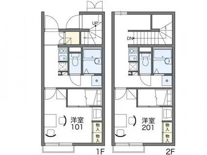 レオパレスOASISII(1K/1階)の間取り写真