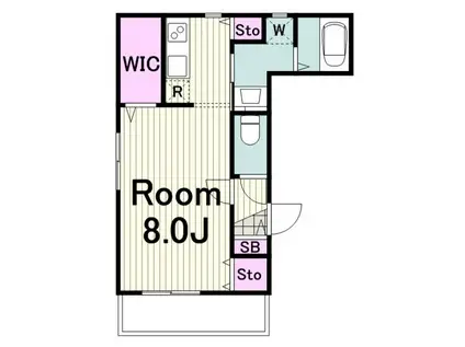 ロイテ中山(1K/2階)の間取り写真
