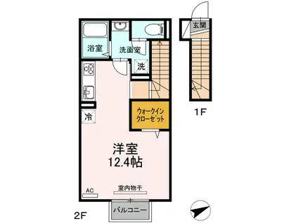 プリマヴェーラIII(ワンルーム/2階)の間取り写真