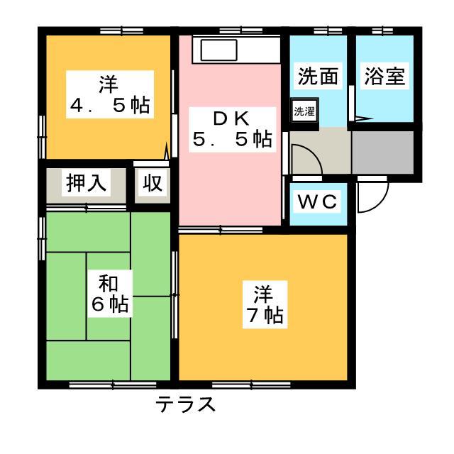 エクセレントTAKA A(3DK/1階)の間取り写真