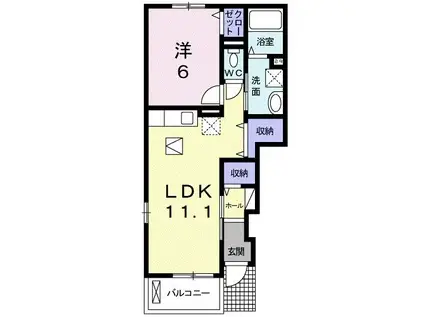 彦星II(1LDK/1階)の間取り写真