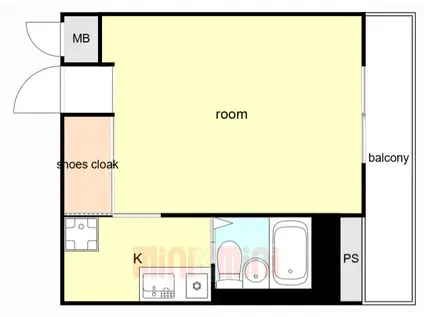 ジュネス七松(ワンルーム/2階)の間取り写真