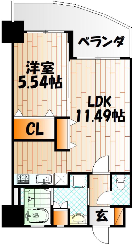 サンシャインII(1LDK/8階)の間取り写真