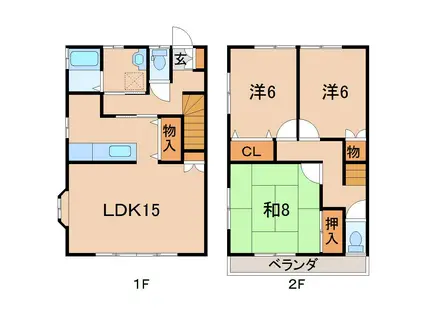 ピーチフラワーハイツ(3LDK/1階)の間取り写真