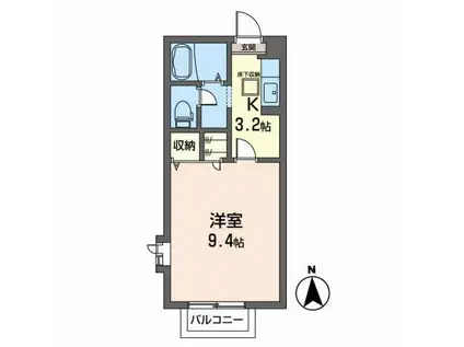 ライフ新小路(1K/1階)の間取り写真