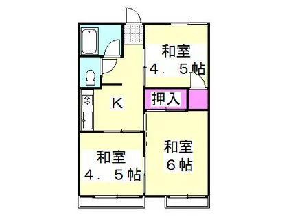 メゾン西青木(3K/1階)の間取り写真
