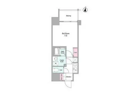 コンフォリア・リヴ新大阪ウエスト(1K/14階)の間取り写真