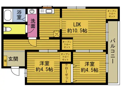 P-STYLE ZERO(2LDK/3階)の間取り写真