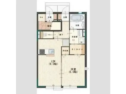 リッツ・ヴィラ(1LDK/1階)の間取り写真