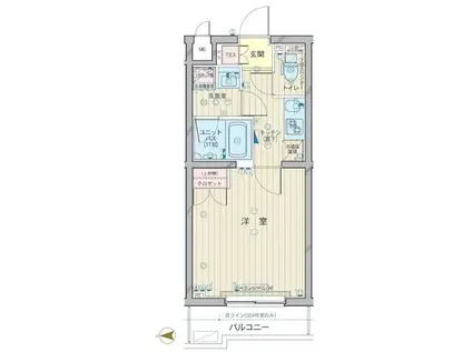 ルーブル武蔵中原弐番館(1K/4階)の間取り写真