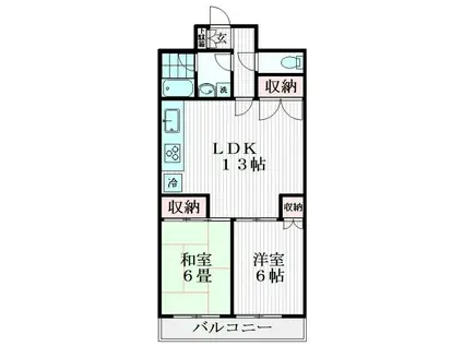 ザ・プラザII(2LDK/3階)の間取り写真