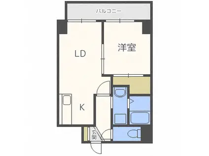リバーライト菊水(1LDK/3階)の間取り写真