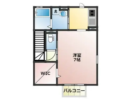 ラ・ルーチェ津田沼(1K/2階)の間取り写真