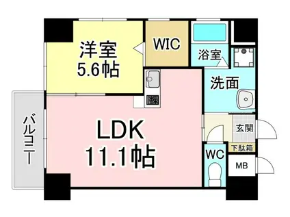 アルファビル(1LDK/9階)の間取り写真