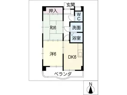 ヴェルドミールTAKEMURA(2DK/1階)の間取り写真