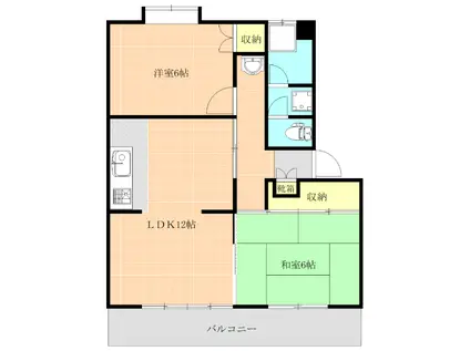 ハイムコスモスI(2LDK/1階)の間取り写真
