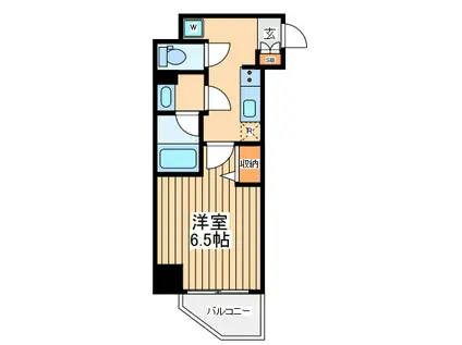 ショーケンレジデンス横浜ベイサイド(1K/2階)の間取り写真