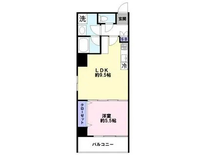 VILLA BLANCHE KOBE(1LDK/6階)の間取り写真