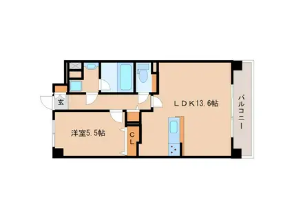 ザクシフ(1LDK/2階)の間取り写真