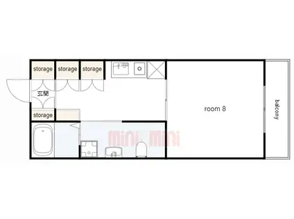 ラ・マルガリータ(1K/6階)の間取り写真