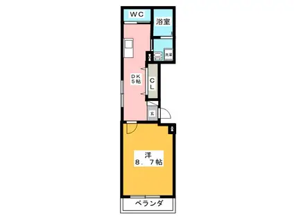 COMFORT十日市場(1DK/3階)の間取り写真