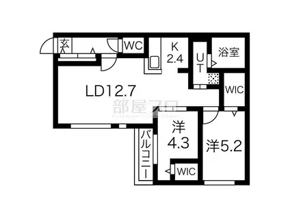 ラヴィ南平岸 (2LDK/4階)の間取り写真