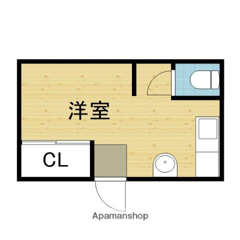 田島ハイツ(ワンルーム/3階)の間取り写真