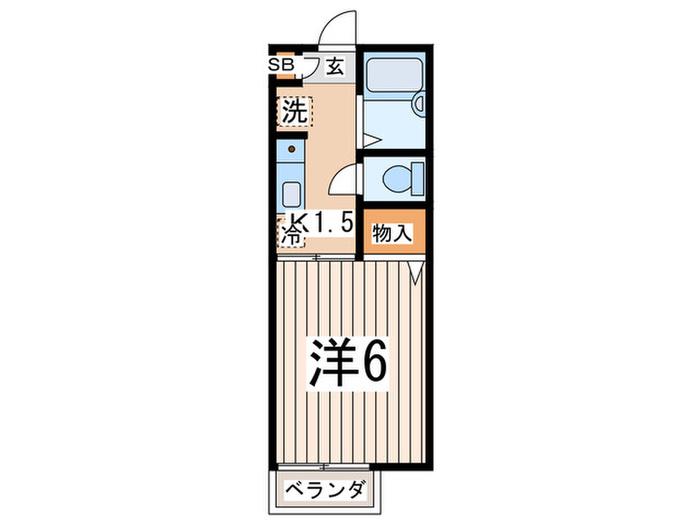 ヒルトップ金沢文庫I(1K/2階)の間取り写真