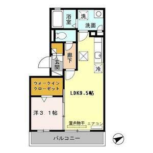 リビングタウンさくらだ(1LDK/1階)の間取り写真