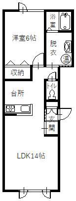 イノセント(1LDK/1階)の間取り写真