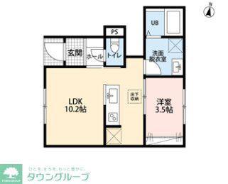 リーブルファイン吉川保(1LDK/1階)の間取り写真